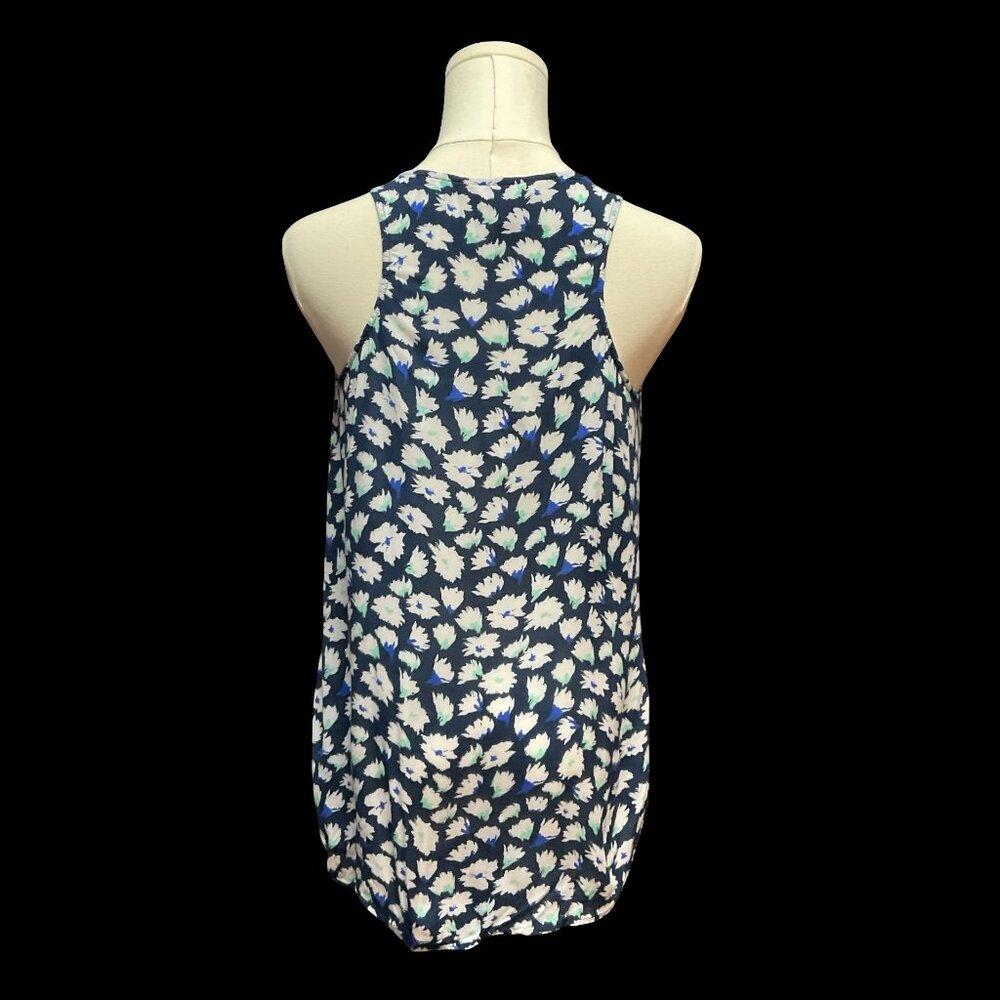 Navy Floral Print Racerback Tank Top - Picture 2 of 3